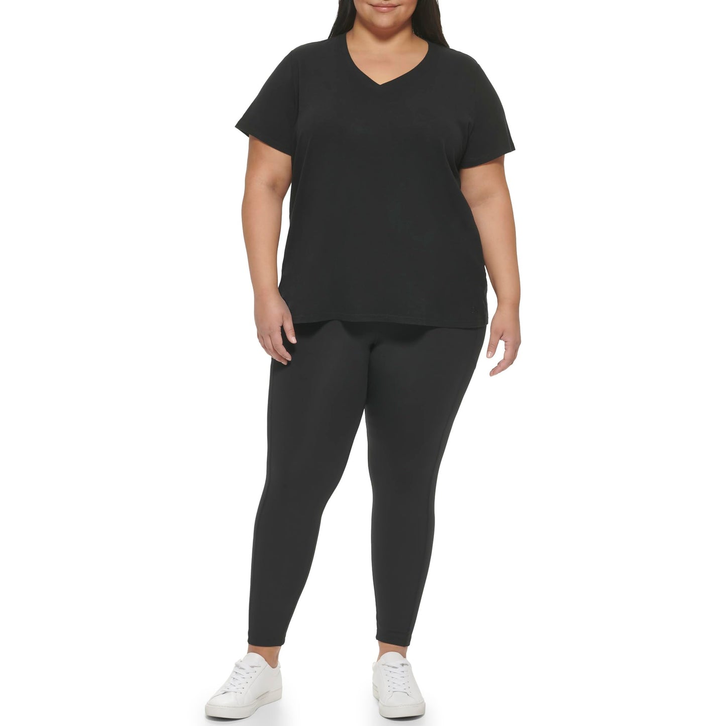 Calvin Klein Performance Women's Plus Size Soft Everyday Short Sleeve T-Shirt, Black