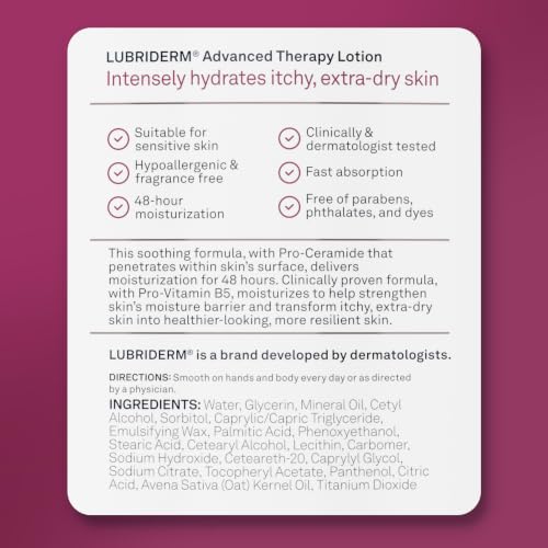 Lubriderm Advanced Therapy Hand & Body Lotion, Fragrance Free, 32 fl. oz