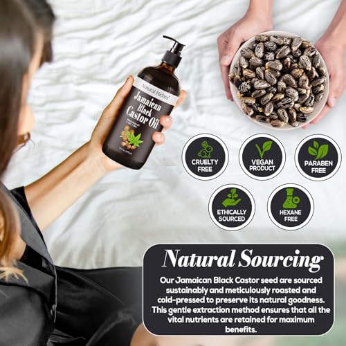 Jamaican Black Castor Oil 16 Fl Oz Glass Bottle Hair Growth Oil