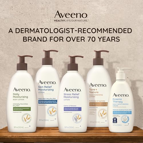 Aveeno Tone + Texture Renewing Body Lotion, Fragrance-Free, 18 fl. oz
