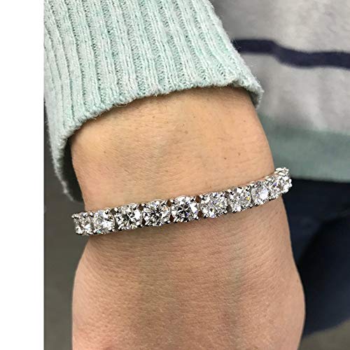 Pompeii 20 Ct Lab Grown Diamond Tennis Bracelet 14k White Gold 7" (((G-H)),SI(1)-SI(2))