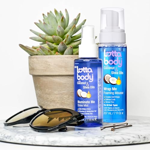 Lottabody Wrap Me Foaming Mousse with Coconut & Shea Oils, Lightweight Moisture-Rich Curl-Defining & Frizz-Control Styling Mousse for Natural Curly, Coily & Relaxed Hair, 7 oz, (Pack of 2)
