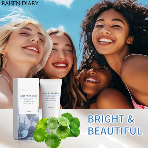 BAISEN DIARY Centella Sunscreen SPF 50 PA++++, Hyalu Cica Water-Fit Sun Serum, Lightweight Sunscreen with Centella Asiatica, Hydrating & Non-Greasy Sun Protection for Sensitive Skin