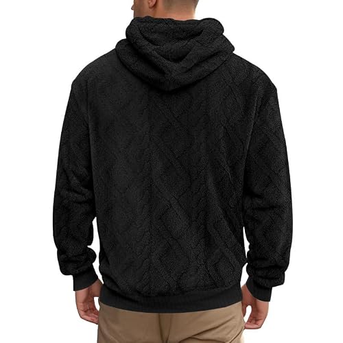 Scapodo Men's Luxury Pattern Hooded Sweatshirt Velour Jacquard Design Pullover Seasonal Casual Wear for Vacation Style Daily Use