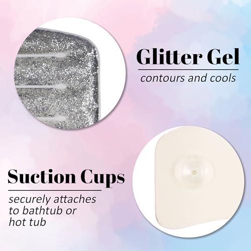 Glitter Gel Cooling Spa Pillow -Bathtub & Hot Tub Relaxation Cushion