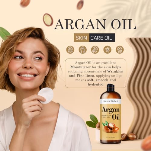 Moroccan Argan Oil 16 Fl Oz Deep Moisturizing Hair & Skin Oil
