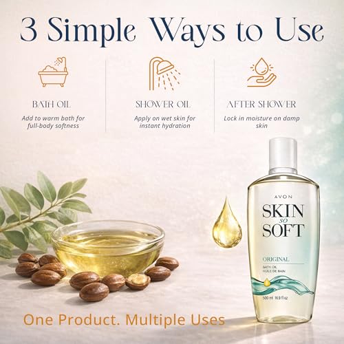 Avon Skin So Soft Original Bath Oil - 16.9 oz - Moisturizing Body Oil