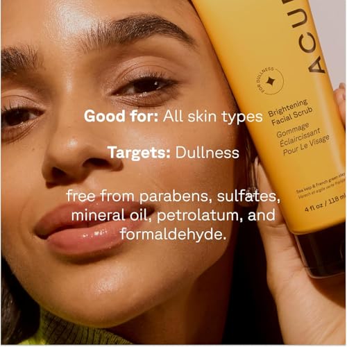 Acure Brightening Facial Scrub - Exfoliating Face Wash - 4 fl oz