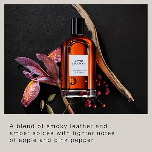 David Beckham Collection Exquisite Leather Eau de Parfum 3.3 fl oz (Pack of 1), Notes of Apple, Bourbon Leather, and Sandalwood, Men's Fragrance, Long Lasting, Everyday Fragrance, Travel Size