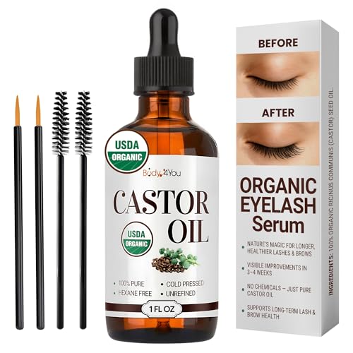 BodyJ4You Castor Oil for Eyelashes - Eyelash Growth Serum Brow Treatment