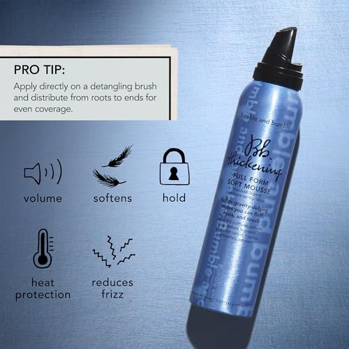 Bumble and bumble. Thickening Full Form Soft Hair Mousse | Volumizing Mousse Adds Heat Protection and Soft Hold | Anti Frizz | For Fine to Medium Straight, Wavy Hair Types, 5 Ounce