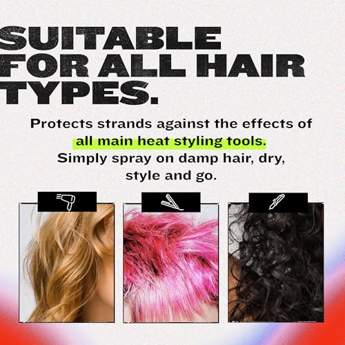 TIGI Bed Head Some Like It Hot Heat Styling and Protection Spray with Anti-Humidity Shield, Tames Frizz and Reduces Breakage, 3.38 fl oz