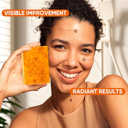 OAKDOLCHE 5 Pcs 80g Turmeric Kojic Acid Soap Bars with 2 Foaming Mesh Nets