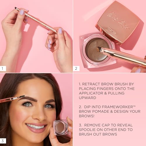 tarte big ego frameworker brow pomade – Creamy Pigmented Eyebrow Gel to Sculpt & Fill with Waterproof, Smudgeproof, Sweatproof Longwear Formula, Vegan & Cruelty-Free, full size, medium brown