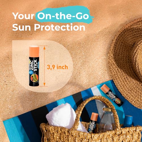 Sun Zapper Zinc Oxide Sunscreen Stick SPF 50+ Light Skin Tone – Mineral Sunscreen for Face and Body, Water Resistant Sunblock for Sensitive Skin,Travel Size 12g (0.42 oz), Australian Made