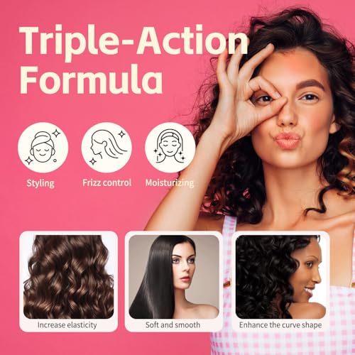 FUNAN 3-in-1 Hair Styling Cream, Non-Greasy for Women & Kids, Creates Smooth Styles and Defines Curls, No White Flakes Fly Away Hair Tamer, 5.07 fl oz