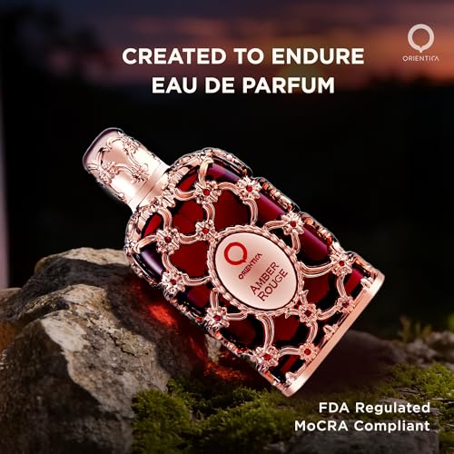 Orientica Luxury Amber Rouge Eau De Parfum 1oz/30ml - Notes of Amber Saffron, Jasmine & Orange - Woody, Floral Arabic Perfumes for Women & Men - Perfumes Arabes de Mujer y Hombres