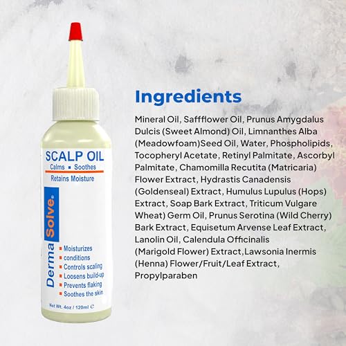Dermasolve Psoriasis & Dandruff Oil, Dermatologist Approved for Flaky Scalp Relief
