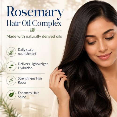 Rosemary Hair Oil 6 Fl Oz - Scalp Blend with Biotin, Batana & Castor Oil