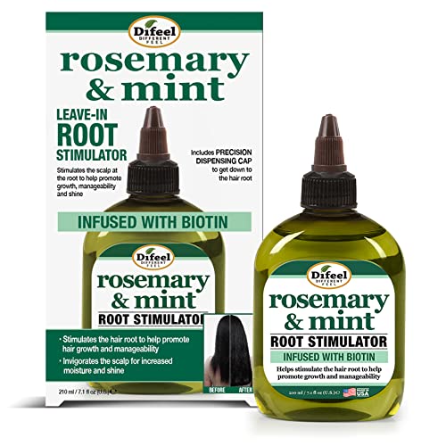 Difeel Rosemary and Mint Root Stimulator Oil with Biotin for Hair Growth, 7.1 oz. - Hair Growth Scalp Treatment