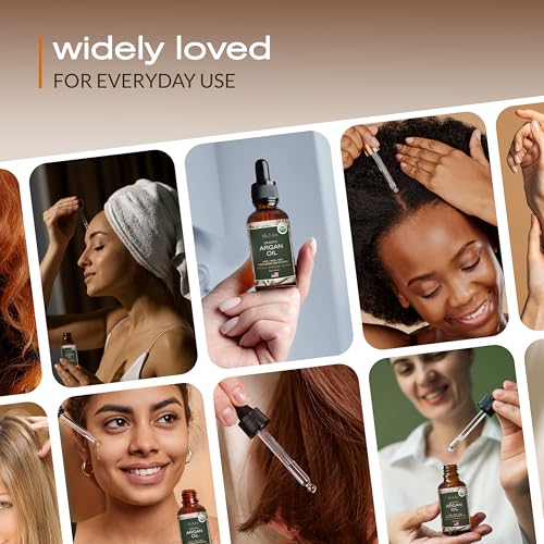Organic Argan Oil for Hair, Face & Skin, 100% Pure USDA Certified 4 Oz