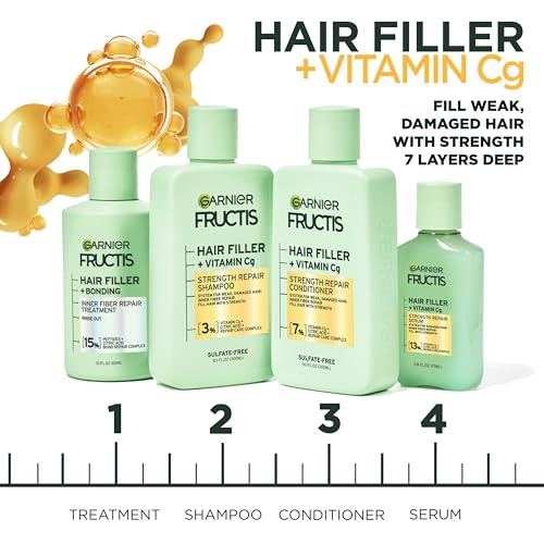 Garnier Fructis Hair Filler Strength Repair Conditioner with Vitamin Cg, Sulfate Free Conditioner for Weak, Damaged Hair, 10.1 Fl Oz, 1 Count