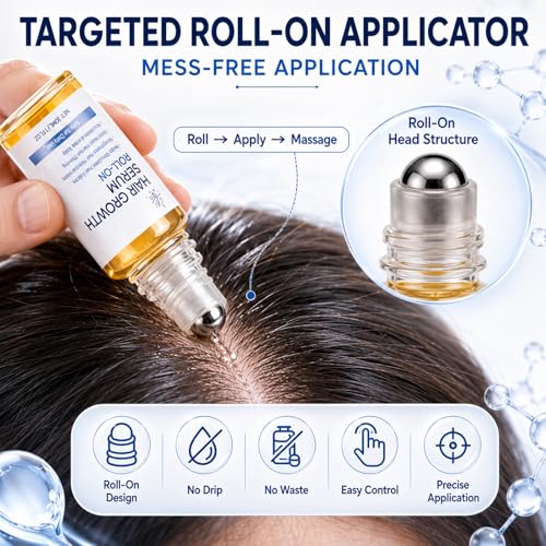 Hair Growth Serum Roll On 30ml with Rosemary Oil Redensyl AnaGain Fast Absorbing Scalp Care Hair Growth Serum Roll On for Thinning Hair and All Types