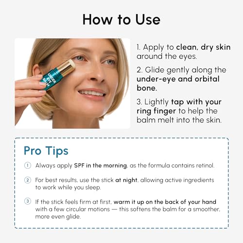 MAREE Under Eye Balm Stick Hydrating – Retinol Caffeine Under Eye Brightener Stick for Older Women – Collagen Undereye Cream for Dark Circles & Wrinkles – 0.35 Ounce, Purple