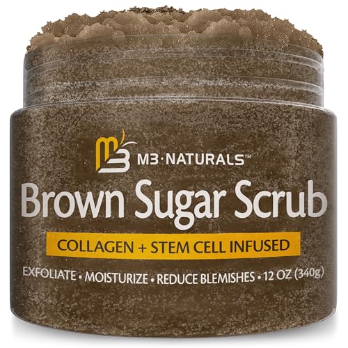Brown Sugar Scrub Face, Foot & Body Exfoliator with Collagen, 12oz by M3
