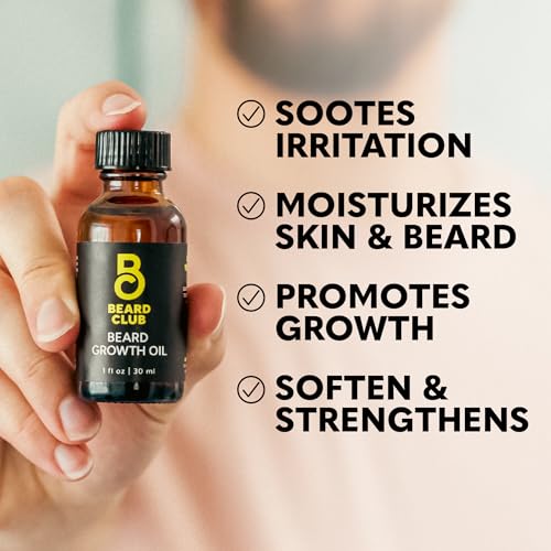 The Beard Club - Beard Growth Oil with Natural Castor & Avocado to Grow Thicker, Fuller Facial Hair, Fill in Patches and Stimulate Healthier Facial Hair Growth