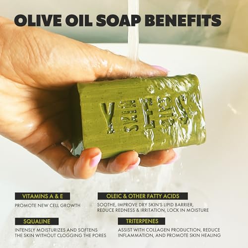 Skin Said Yes Olive Oil Bar Soap 8 Pack | Made in Greece | Pure Oilve Oil Hand Soap | Moisturizing, Nuorishing and Gentle on Skin, Rich in Antioxidants