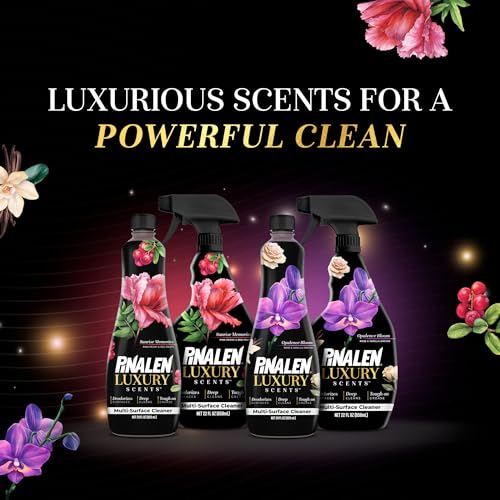PINALEN Luxury Scent Liquid Multipurpose Cleaner - Deep Cleans, Long Lasting Scent - Multisurface Bathroom & Kitchen Cleaner Supplies - Opulence Bloom (28 Fl. Oz)