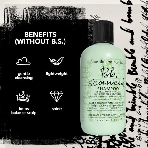 Bumble and bumble. Seaweed Hydrating Shampoo | Gently Cleanses Without Stripping |Improves Scalp Hydration| Sulfate-Free Cleanser | For Fine to Medium Curly Wavy Straight Hair, 8.5 Fl Oz