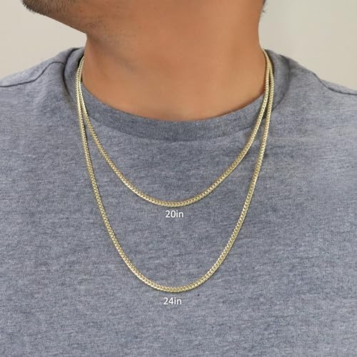 Nuragold 14k Real Yellow Gold Miami Cuban Link 3.5mm Solid Chain Necklace - 24"