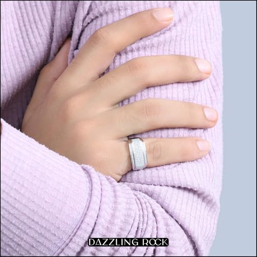 Dazzlingrock Collection 0.45 Carat Round White Diamond Composite Rectangular Engagement Ring for Men in 925 Sterling Silver Size 10