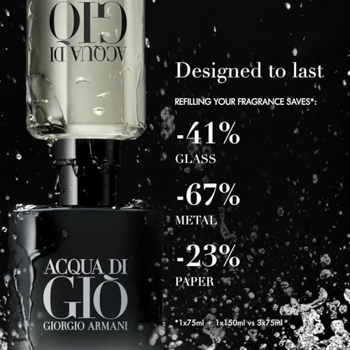 Armani Beauty – Acqua di Giò – Parfum – Cologne for Men – Fresh & Woody Men's Fragrance – Bergamot, Ginger, Marine, Geranium, Rosemary, Clary Sage, Patchouli, Incense Notes - 3.3 Fl Oz