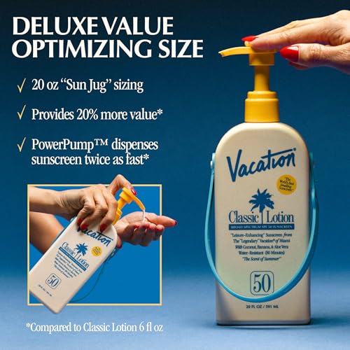 Vacation Classic SPF 50 Sunscreen Lotion, 20 Fluid Ounces