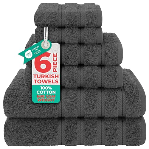 American Soft Linen 100% Cotton Luxury Turkish Towels, 6 Piece Towel Set