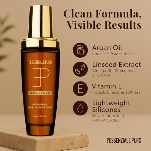 LEPURO Moroccan Argan Oil for Hair and Body - Lightweight Non-Greasy Elixir