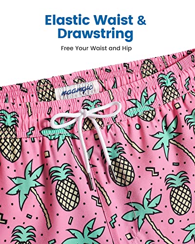 maamgic Swim Trunks Men 2 in 1 Mens Bathing Suit 7 Inch Quick Dry Mens Swimming Trunks with Zipper Pockets