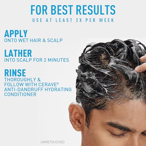 CeraVe Hydrating Anti Dandruff Shampoo, Itchy Scalp Treatment, 12oz