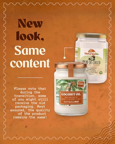 NaturaleBio Organic Virgin Coconut Oil 32 fl oz Raw Cold Pressed for Skin, Hair, Moisturizer, Massage, Body, Hand, Cream, Vegan Butter Alternative, Ideal Lotion, Perfect Care