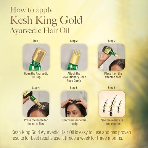 Kesh King Ayurvedic Hair Oil | Herbal Oil with Bhringraj & Amla | Enhance Hair Growth | Reduce Hairfall | Nourishes Scalp | Provides Long & Thick Hair | 10.14 Fl Oz/300ml
