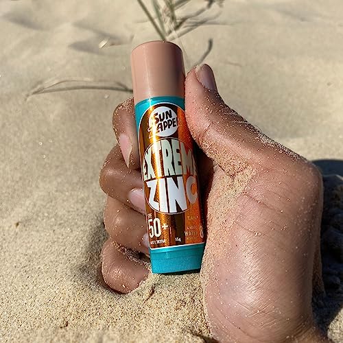 Sun Zapper Extreme Zinc Sunscreen Stick SPF 50+ Tan – Water Resistant Mineral Sunscreen for Face, Zinc Oxide Surf Sunscreen Stick for Surfing and Water Sports, 15g (0.53 oz), Australian Made