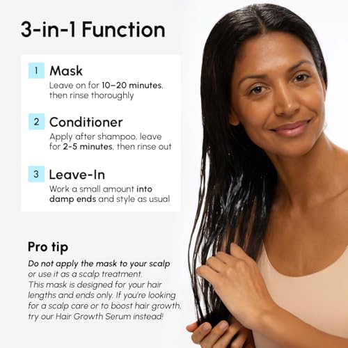 MAREE Deep Conditioning Hair Mask for Damaged Hair Treatment – Keratin Hair Care for Hydrating Growth Repair Moisturizing – Dry Curly Color Refreshing – 10 Fl Oz, White