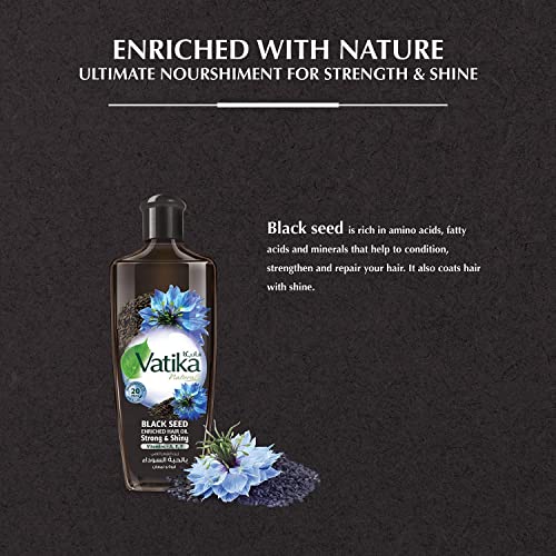 Vatika Black Seed Oil for Hair - Strong & Shiny Ayurvedic Hair Oil, 300ml