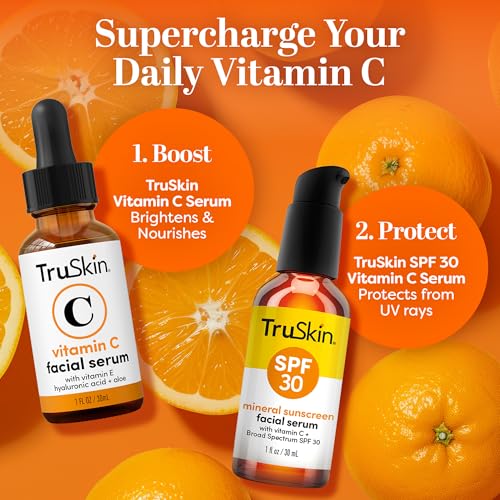 TruSkin SPF 30 Tinted Mineral Sunscreen Face Serum, Zinc Oxide, 1 fl oz