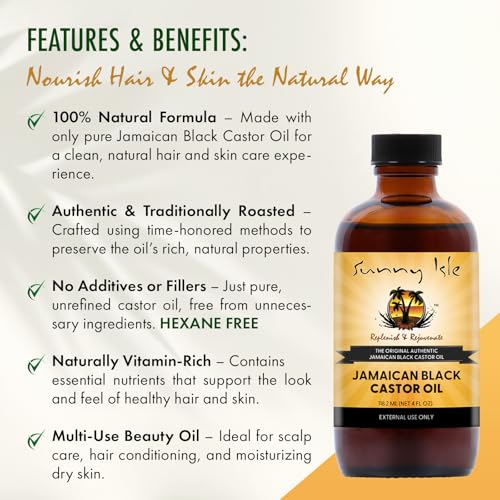 Sunny Isle Jamaican Black Castor Oil 4oz, Original, Authentic
