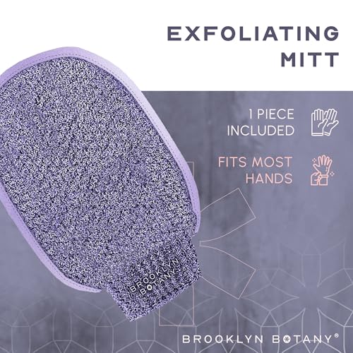 Brooklyn Botany Exfoliating Mitt for Bath and Shower – Heavy Duty Exfoliating Body Scrubber for Massage and Dead Skin Remover for Body – 1 Mitt