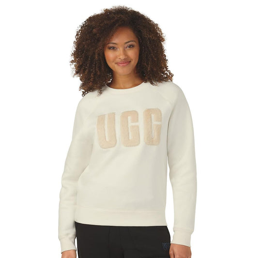 UGG Women's Madeline Fuzzy Logo Crewneck Sweater, Nimbus Sand, S